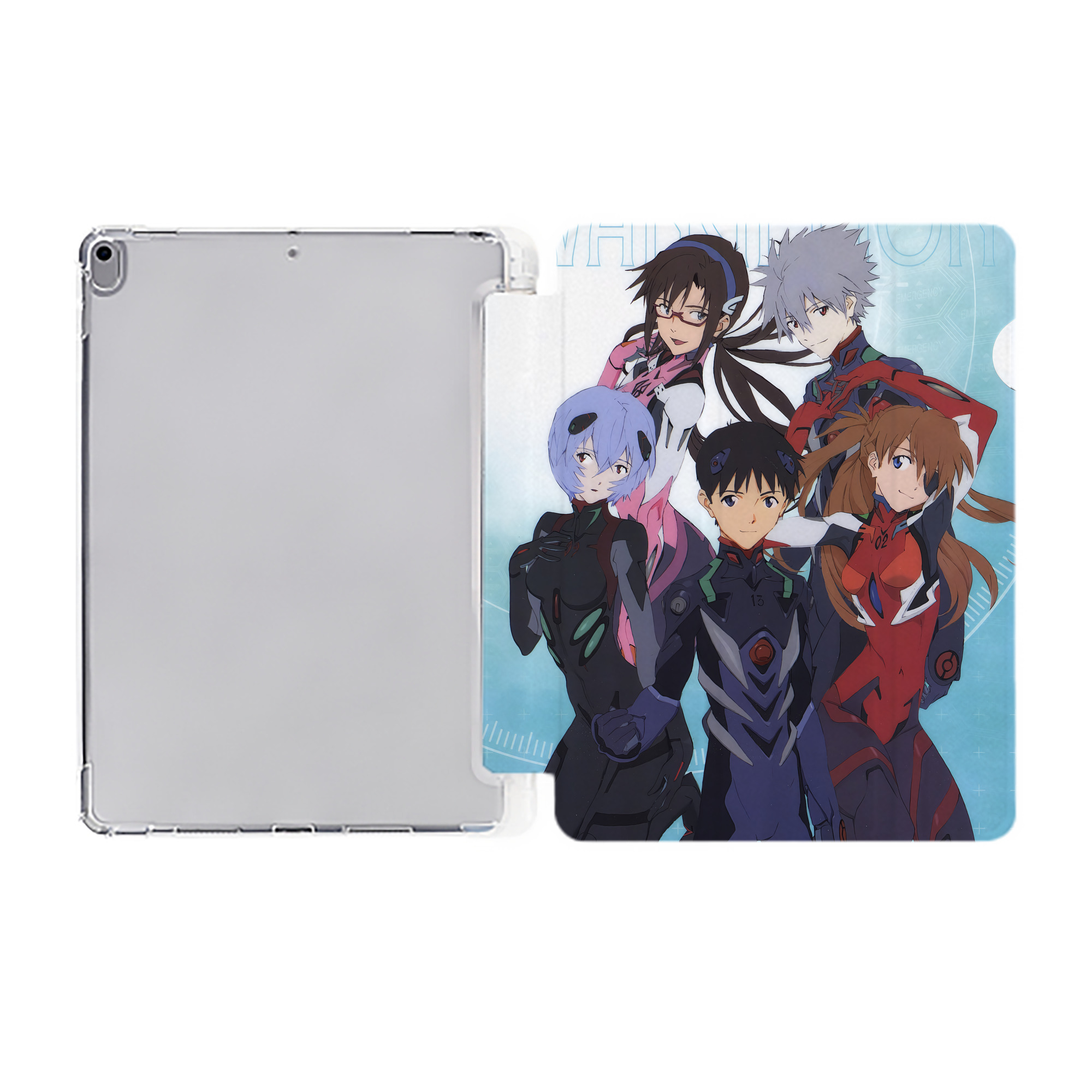 （画像用） EVA 新世紀エヴァンゲリオン IPad ケース ペン収納付き 三つ折りスタンド PUレザー×シリコン 対応機種9.5/10.5/10.9インチ
